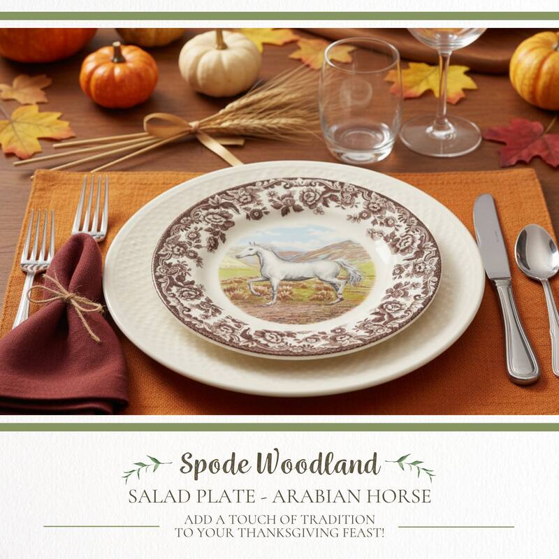Spode Woodland Horse Motif Salad Plate - 8x8