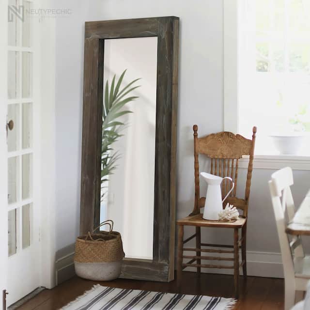 Rustic Wood Freestanding Full-length Floor Mirror