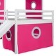 preview thumbnail 15 of 13, Full Size Loft Bed with Slide, Pink Tent, Tower, Playhouse Design & Spacious Under-Bed Storage for Bedroom, Easy Assembly, Pink