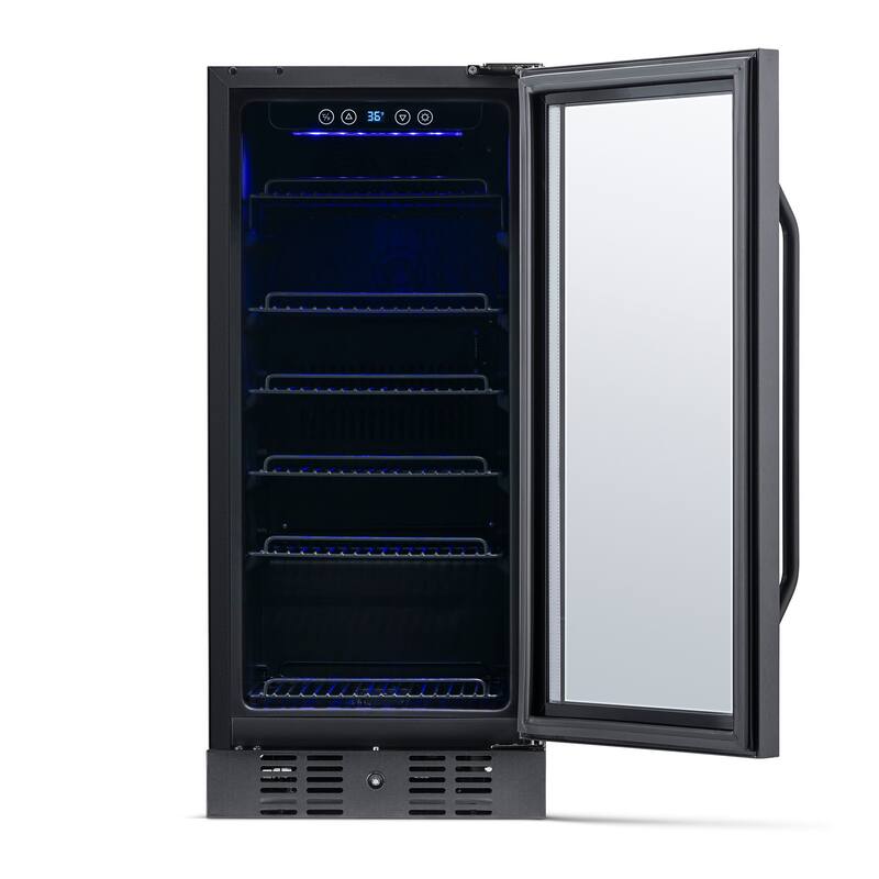 Newair 15 in. 96 Can Built-In Beverage Cooler Fridge with Precision Temp. Control in Black Stainless Steel - 96 Can