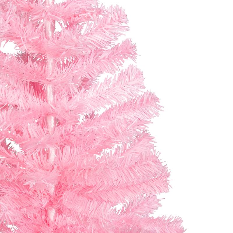 Artificial Tinsel Christmas Tree - 3' - Pink - Unlit - 3 Foot