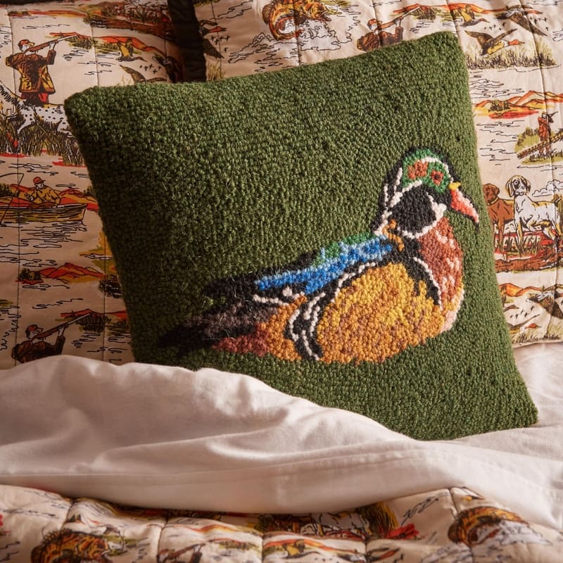 Camp Wandawega Wood Duck Hook Pillow - 14" Square