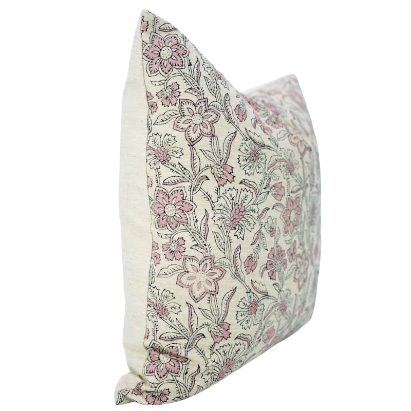 Fabdivine Soft Pink Pillowcase Floral Throw Home Decorative 26x26 Inch Cushion Cover for Living or Bedroom, Jarul