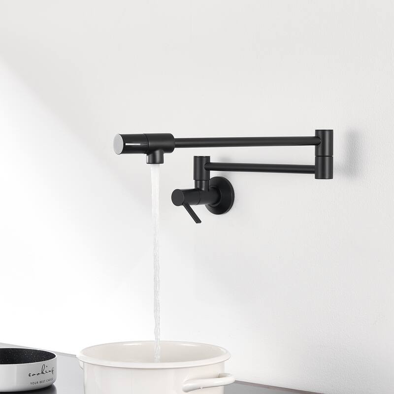 Luxier KTS27 Contemporary Wall-Mounted Pot Filler with 2 Handles