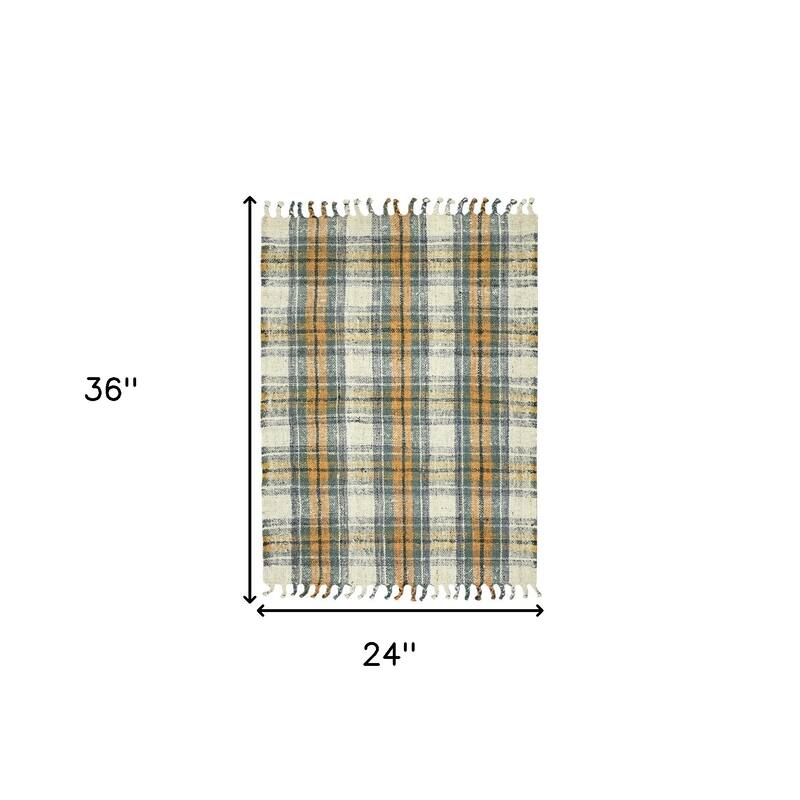 HomeRoots Plaid Lodge Rectangle Area Rug