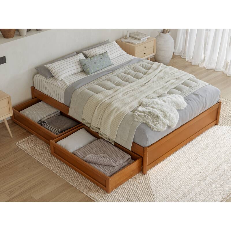 Barcelona Panel Platform Bed with Storage Drawers