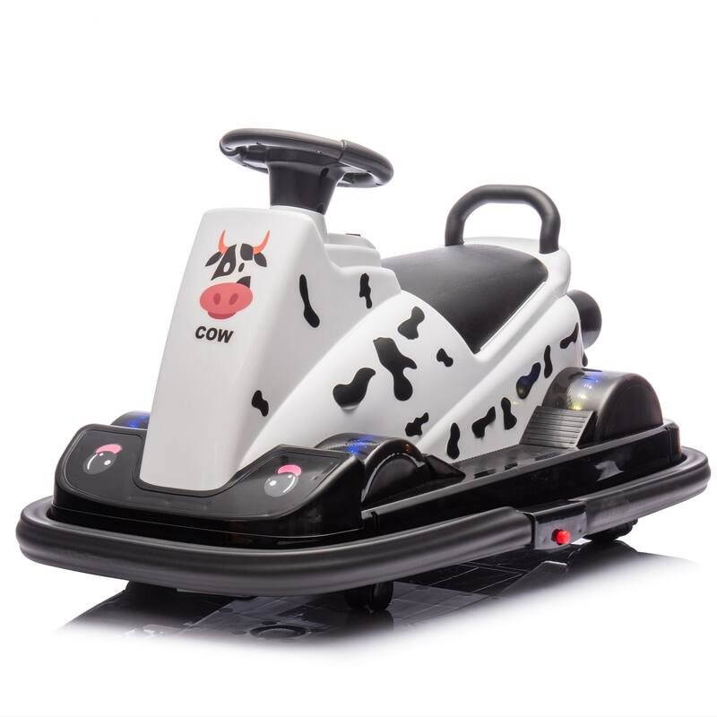 12V Kids Electric Bumper Car, Dual Motors, 360° Rotation, LED Flow Lights, Music, Horn & Fun Collision Effects for Ages 3-5