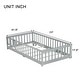 preview thumbnail 167 of 173, Toddler Floor Bed with Fence and Door, Montessori Platform Floorbed with Safety Guardrails for Children Boys Girls Kids Playroom