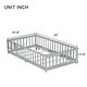 preview thumbnail 7 of 33, Twin Size Floor Bed with Fence and Door, Rubber Wood Frame with Safety Guardrails