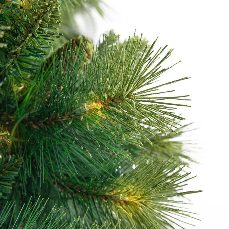 Real Tree Mimic Pre-Lit Artificial Christmas Tree with Fluffy PVC Branches, Folding Metal Base, and Easy 3-Step Assembly