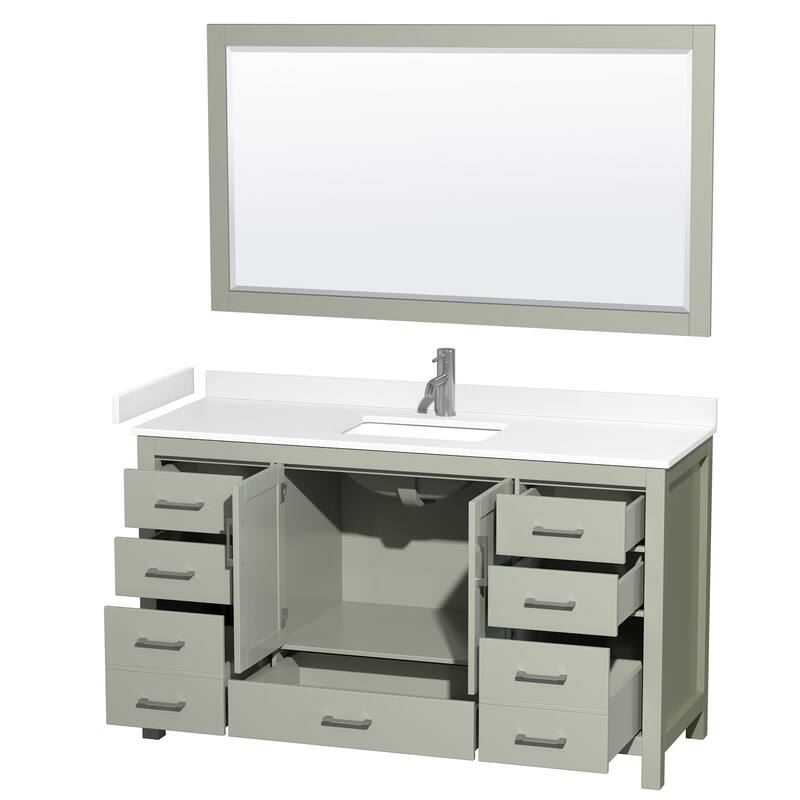Wyndham Collection Sheffield 60" Single Bathroom Vanity, Carrara