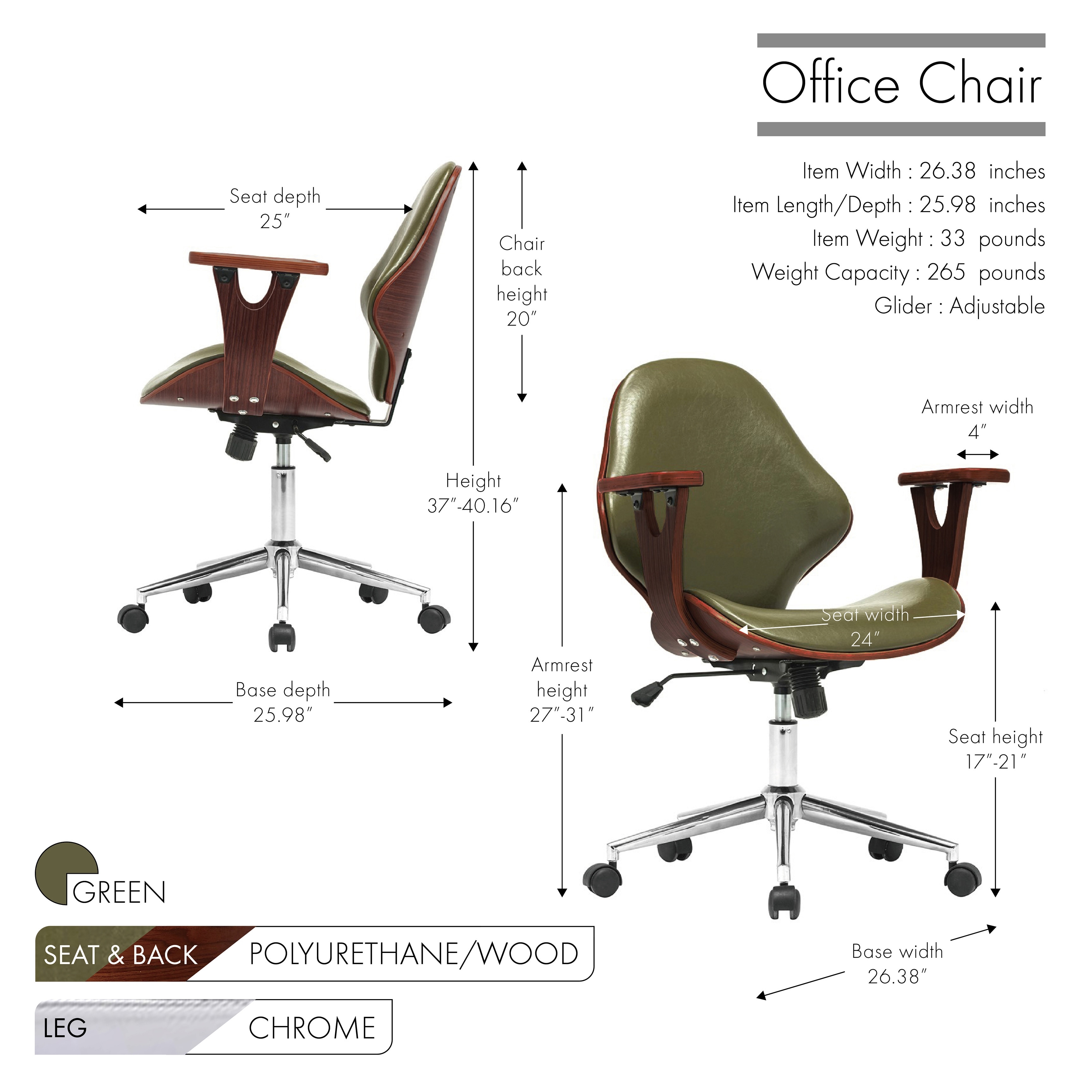 Lillian adjustable sales office chair