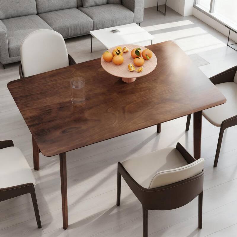 Modern Dining Table for 4, Kitchen Table Meeting Table with Wood Frame, Easy-Clean Office Table, Easy Assembly
