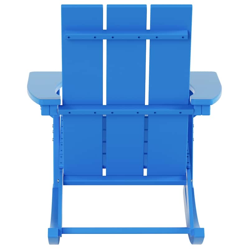 Shoreside Modern Eco-Friendly All Weather Poly Adirondack Rocking Chairs (Set of 2)