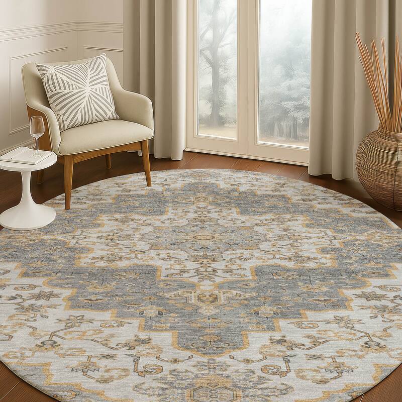 Machine Washable Indoor/ Outdoor Traditional Karachy Chantille Rug