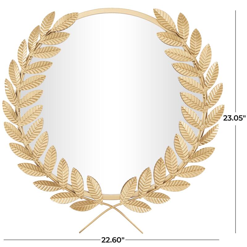 CosmoLiving by Cosmopolitan Gold Metal 3D Floral and Leaf Wall Mirror