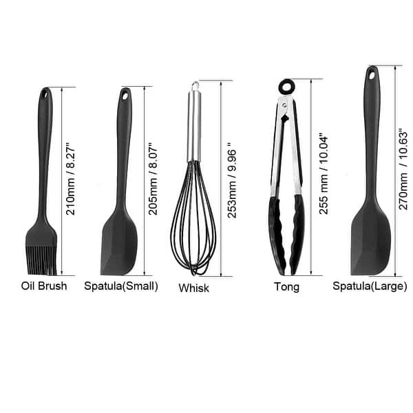Nylon Braids, Stainless Steel and Silicone Black Tong Set of 3 Nylon Braids, Stainless Steel and Silicone Black Tong Set of 3