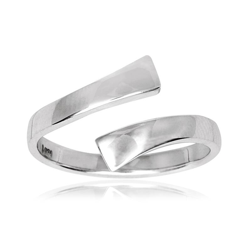 14k Yellow or White Gold High Polish Bypass Toe Ring - White Gold - White