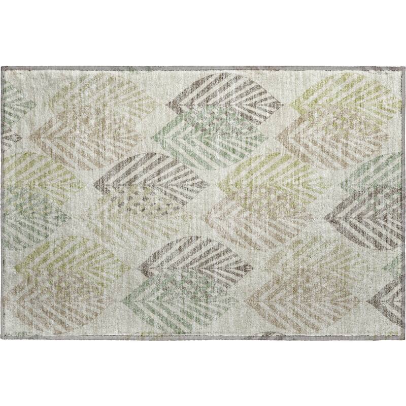 Premium Washable Super Soft Farmhouse Leaves Mayfield Rug