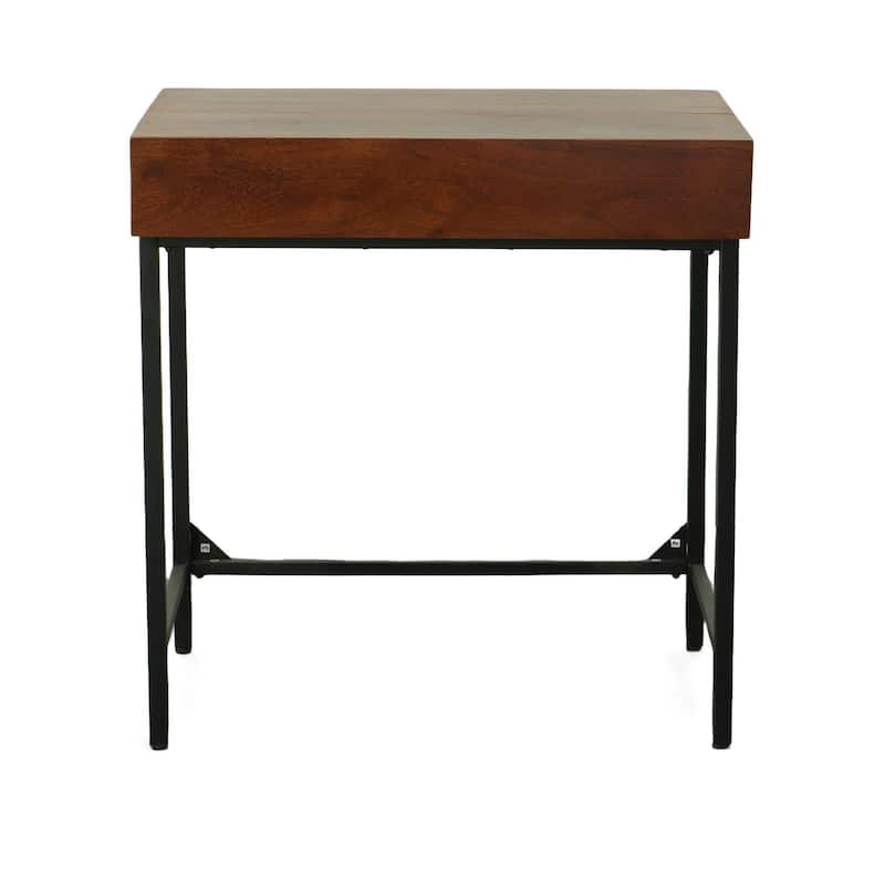 Lift-Top Writing Desk with 2-Drawer - 33" - Brown and Black