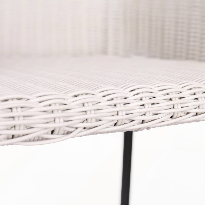 Outdoor Metal Wicker Barstool Set of 2