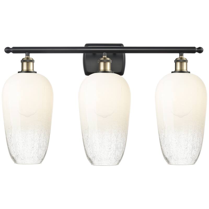 Innovations Lighting Endless Possibilities Ballston - Brookhaven Flute - 3 Light 27" Bath Vanity Light - Black Antique Brass/Opal