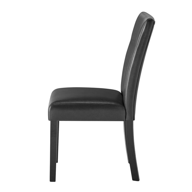 HomeRoots Set of Two Charcoal and Black Faux Leather And Wood Dining Side Chairs - 19.50 in. x 38.25 in. x 25.25 in.