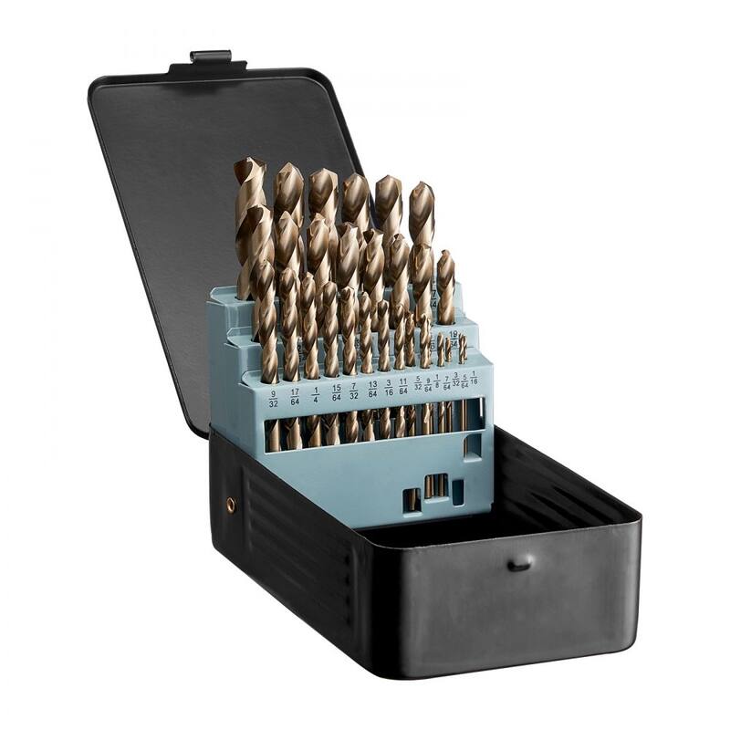 Black M35 Cobalt 29pcs Drill Bit Set with 135 Split Point and Storage Case - 7.08 x 4.33 x 2.16 in