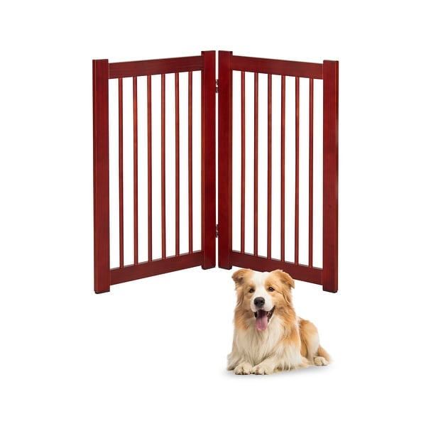 Kinpaw Extra Wide Dog Gate 360 Degree Freestanding Wooden Kennel