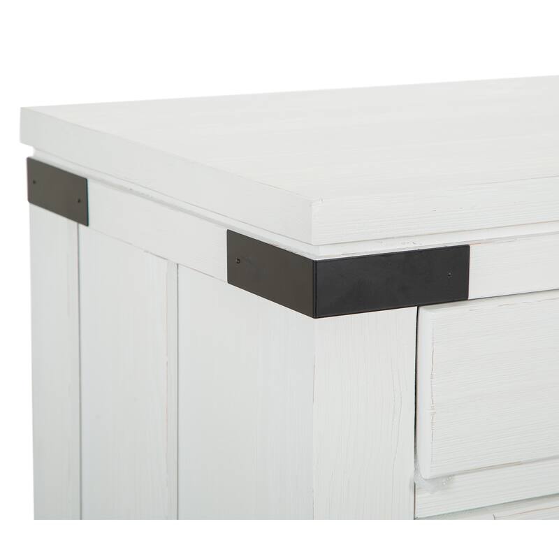 Magnussen Home Harper Springs Silo White Server With Hutch - 54''W x 18''D x 86.5''H