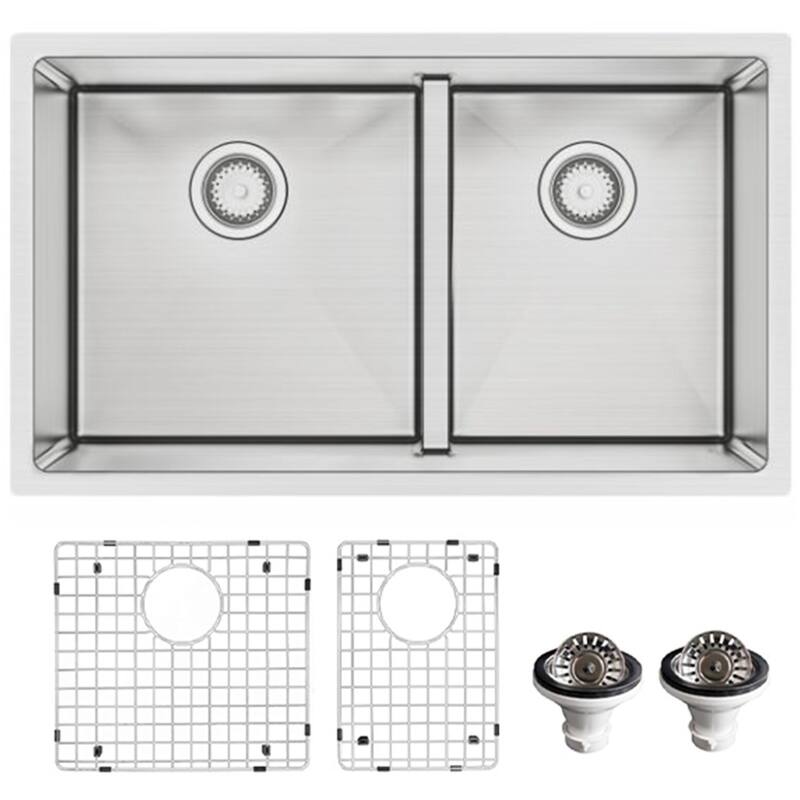 Karran USA EL-77-PK1 Elite 32" Undermount Double Basin Stainless Steel - Stainless Steel