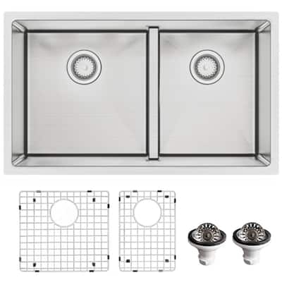 Karran USA EL-77-PK1 Elite 32" Undermount Double Basin Stainless Steel