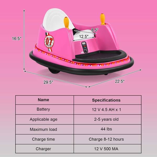 Costway 12V Vehicle 360° Spin Race Toy Kids Ride On Bumper Car with - See Details