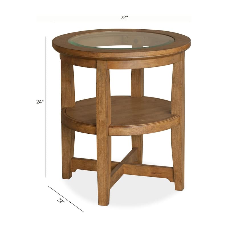 Magnussen Home Durant Honey Brown Shelf End Table - 22''W x 22''D x 24''H