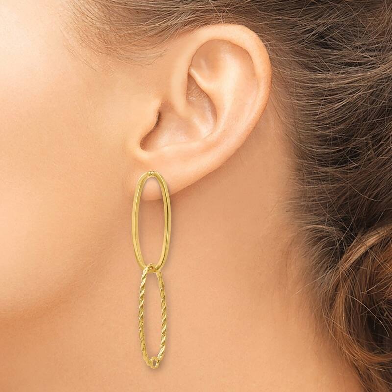 Curata 1.5mm 14k Fancy Sparkle-Cut Versatile Post Earrings