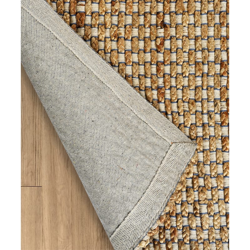 Nevaeh Coastal Blue/Ivory Woven Jute Indoor Area Rug by Sevita