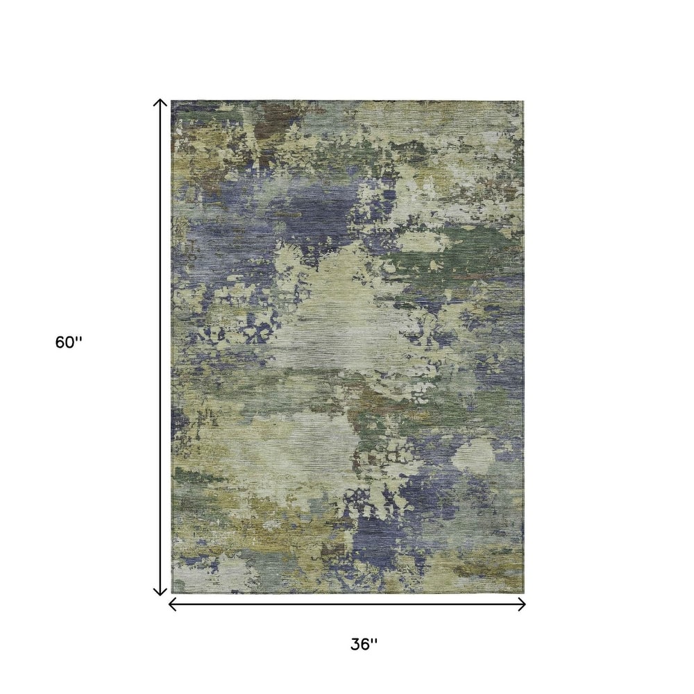 HomeRoots Abstract Transitional Rectangle Outdoor Rug