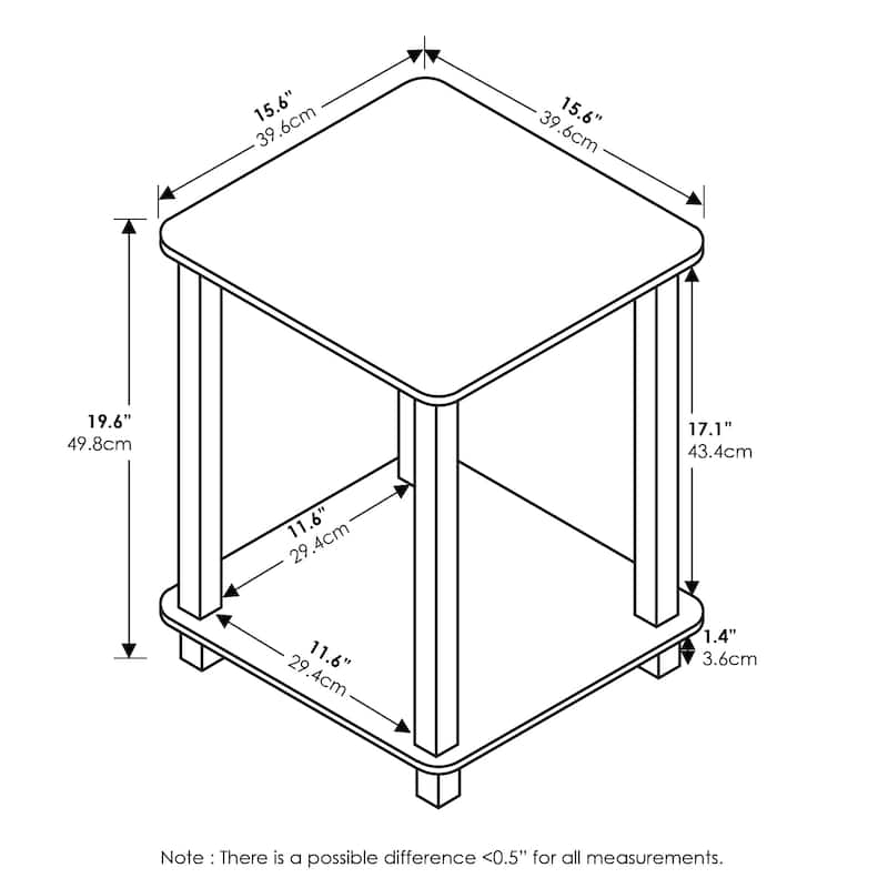 Furinno Simplistic End Table, Set of Two,