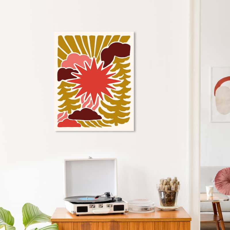 Wynwood Studio Canvas Astronomy and Space Sun Star in the Clouds Orange Wall Art Canvas Print - 20 x 24
