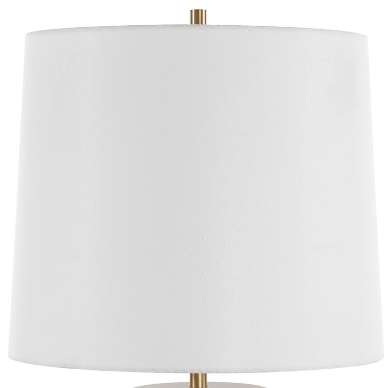 Frosted Glass Base Table Lamp with Tapered Shade - 28" - Black