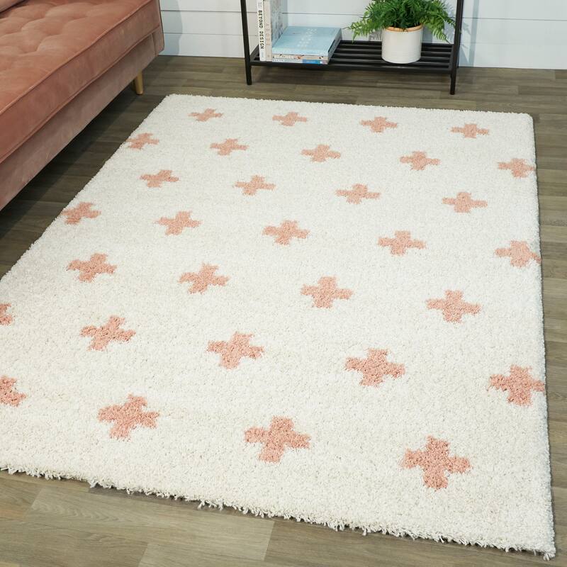 Petterson Plus Shag Area Rug - 3'11" x 5'7" - Pink