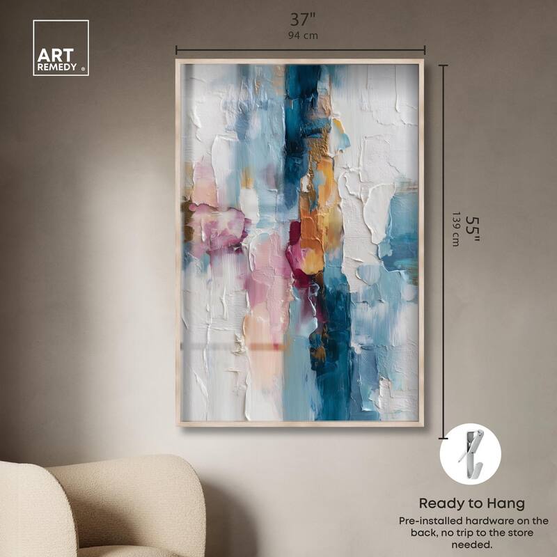 Petal Pink and Ocean Blue II Shadowbox by Art Remedy