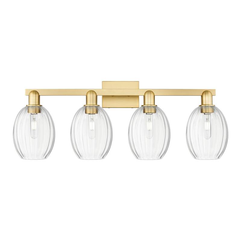 Innovations Lighting 716-4W-13-36 Preston Vanity Preston 4 Light 36" - Satin Gold / Clear