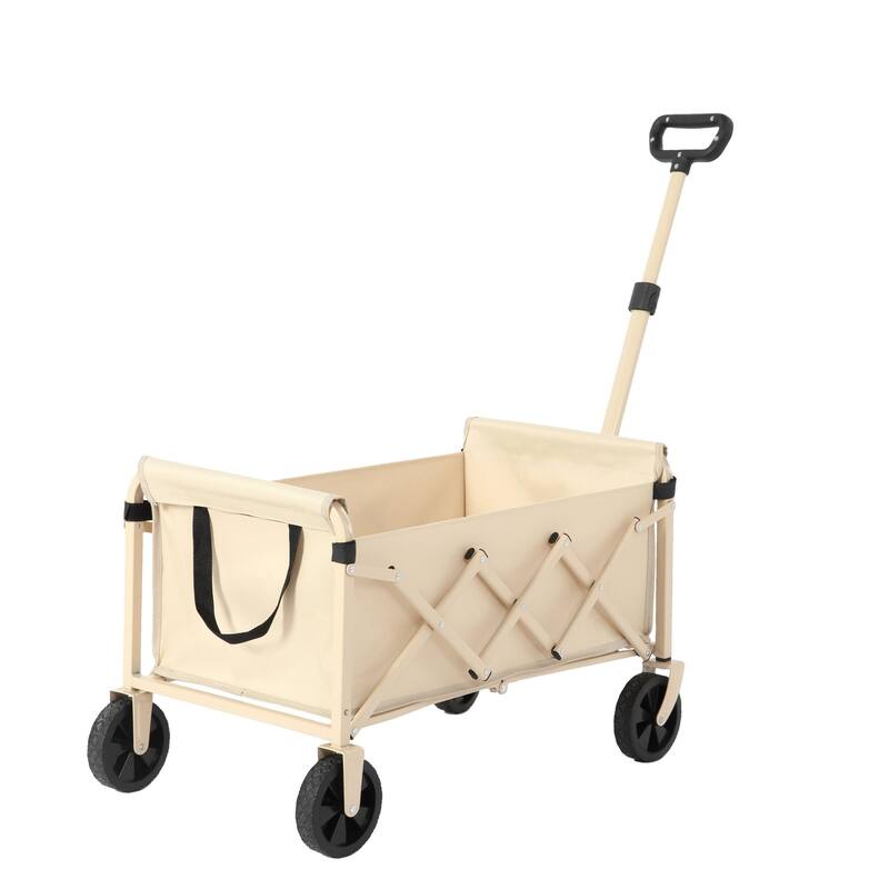 Outdoor Multifunctional Cart Folding Garden Cart - Beige