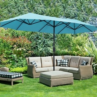 backyard creations raven floral patio market umbrella Raven Black - 9' Aluminum Market Umbrella - Bed Bath & Beyond