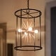 preview thumbnail 7 of 8, Tinky Modern Sputnik Drum Chandelier 4-light Black Gold Lantern Pendant Lights - D12.5" x H19"