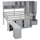 preview thumbnail 19 of 54, Wooden Low Loft Bed Frame with Desk, Wardrobe & Big Storage