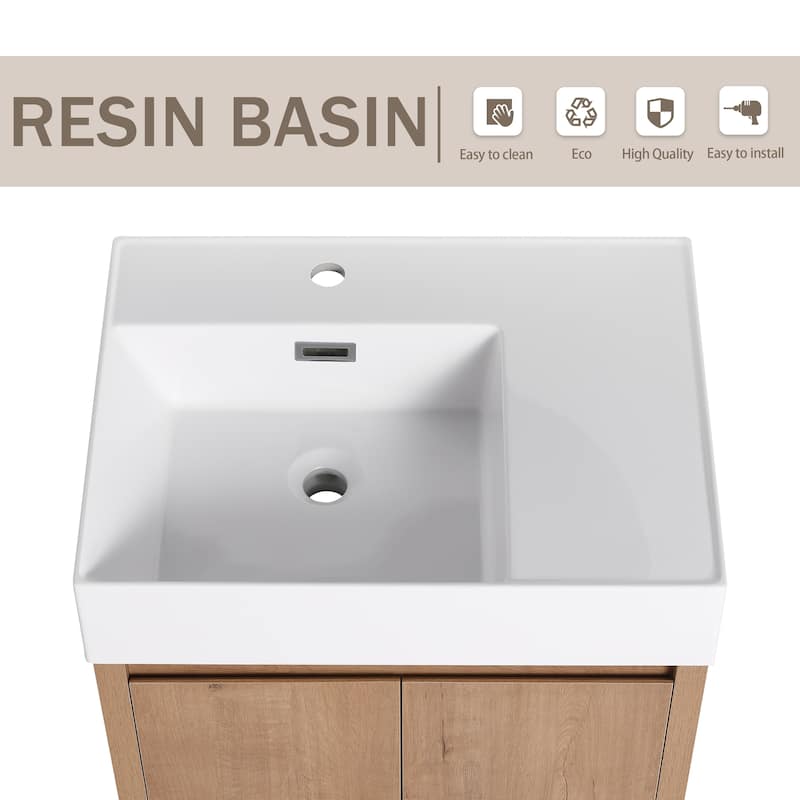 Beingnext 24"/30"/48"/60" Bathroom Vanity with Sink, Freestanding Bathroom Vanity with Soft Close Door