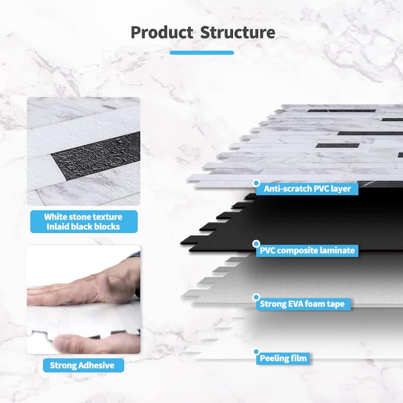 Art3d Peel and Stick Stone Backsplash Tile for Kitchen Bathroom(10 sq.ft/box)