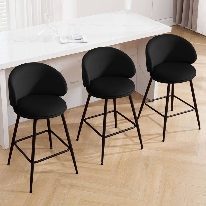 26"/30" Velvet Upholstered Swivel Counter/Bar Stools Set of 2/3